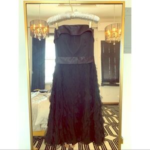 Elegant silk and chiffon strapless dress